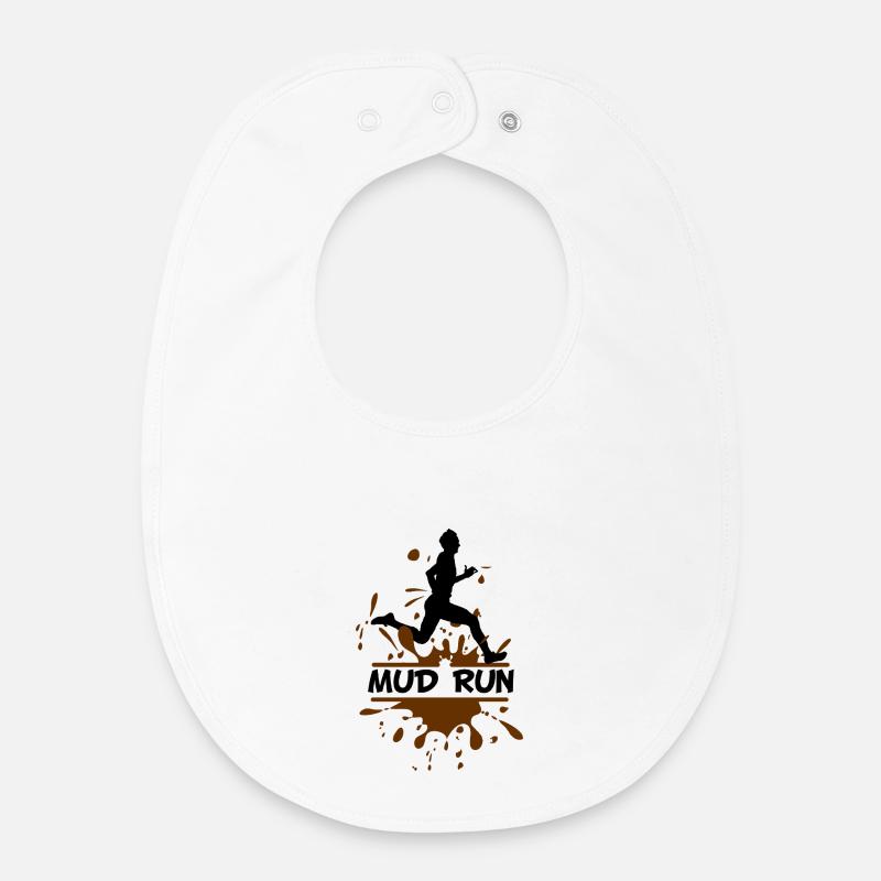 Mud Run Man – Modder Runner - Bavoir bébé bio - blanc