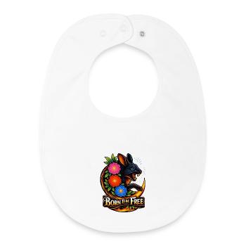 Hare as Free as the Wind and Flowers - Baby Organic Bib - white - Front
