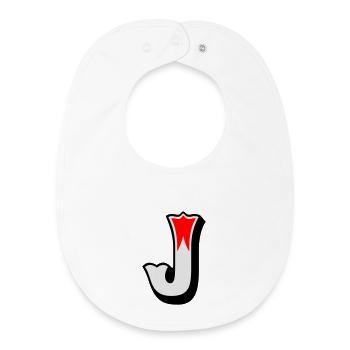 Buchstabe - J - Baby Organic Lätzchen - Weiß - Vorne