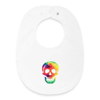 Colourful skull - Baby Organic Bib - white - Front