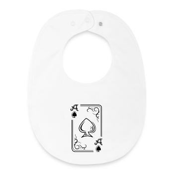 As de pique Carte à jouer Symbole Illustration Icône graphique - Bavoir bébé bio - blanc - Devant