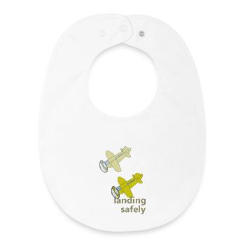 landing safely - Baby Organic Bib - white - Front