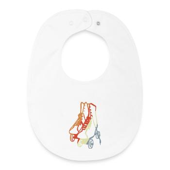 Vintage Roller Skates - Baby Organic Bib - white - Front