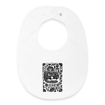 Tiger | Linoprint - Baby Organic Bib - white - Front