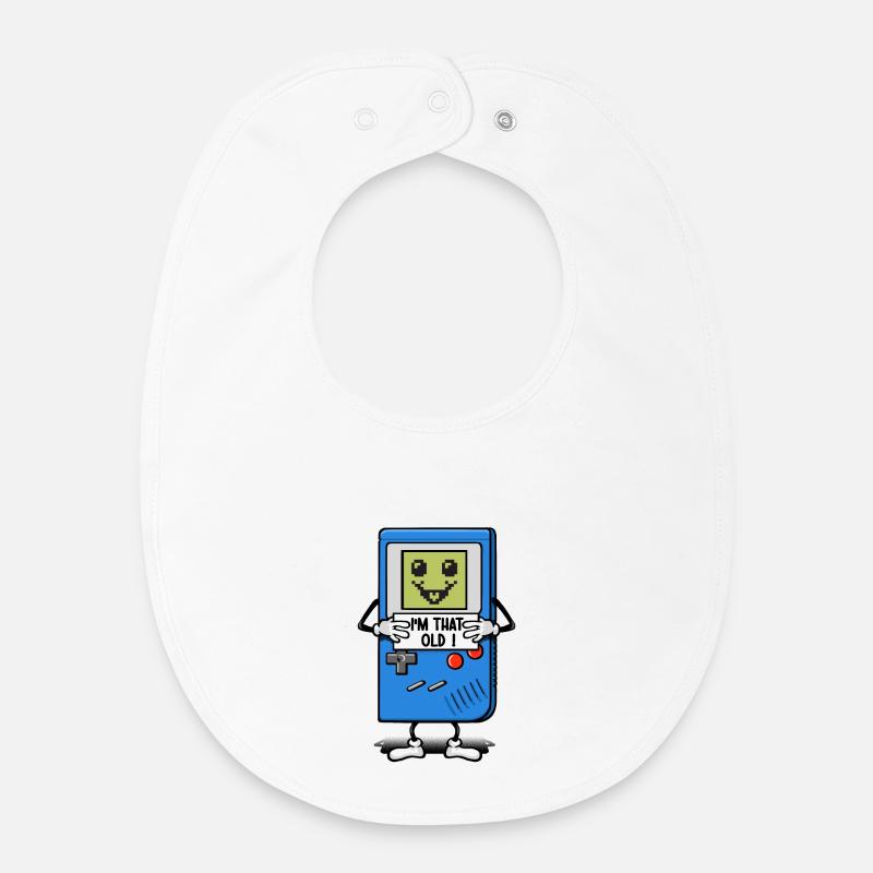 Vieux comme une console de jeux - Bavoir bébé bio - blanc