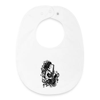 Saxophone player - Baby Organic Bib - white - Front