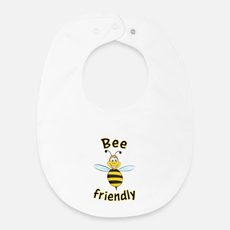 Bee friendly - Baby Organic Bib - white