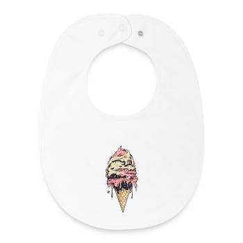 Eiscreme Eis - Baby Organic Bib - white - Front
