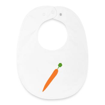 Lebendige Karottenillustration für Feinschmecker - Baby Organic Lätzchen - Weiß - Vorne