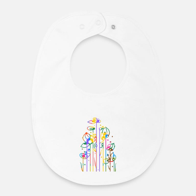 Fleur - Bavoir bébé bio - blanc