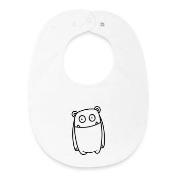 Monster Fröhlich – Lustiges Kawaii Comic Design - Baby Organic Lätzchen - Weiß - Vorne