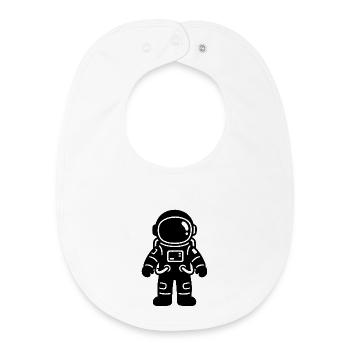Astronaut Outline Illustration - Baby Organic Bib - white - Front