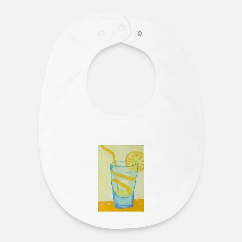 Cocktail au verre de citron - Bavoir bébé bio - blanc