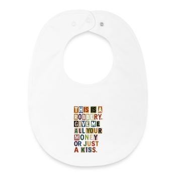Ransom Note T-shirt typographique audacieux - Bavoir bébé bio - blanc - Devant