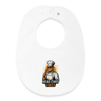 Head Chef Vibes – Chemise de chef cool - Bavoir bébé bio - blanc - Devant