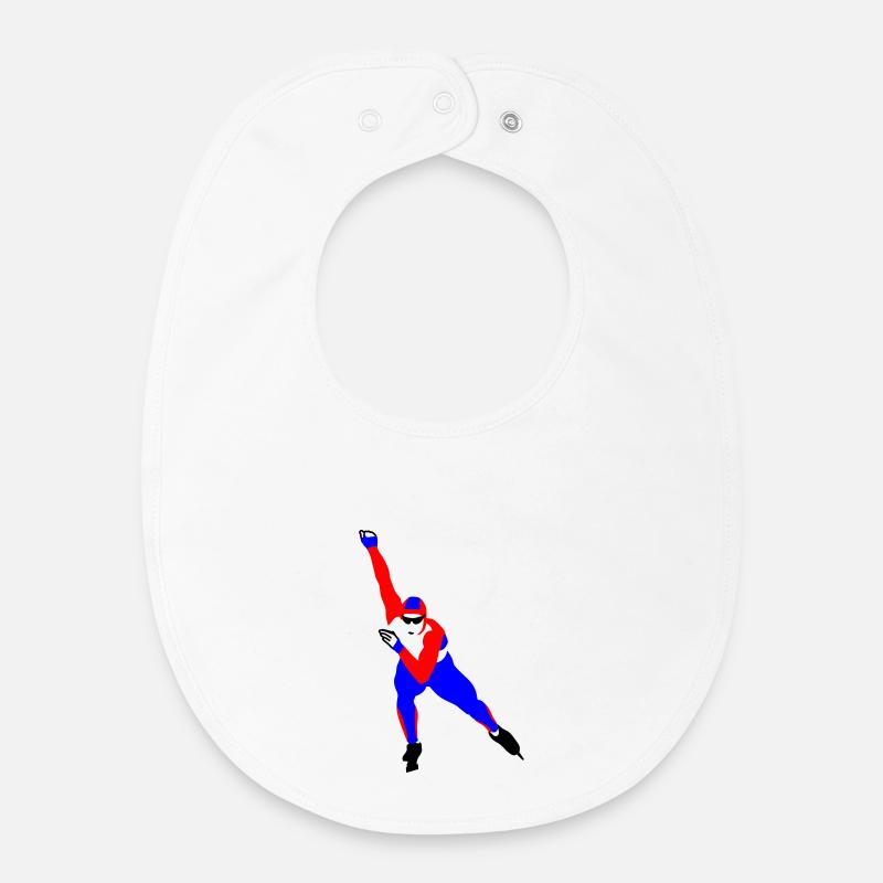 speed skating - Baby Organic Bib - white