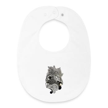 Black and White Decorative Waves Pattern - Baby Organic Bib - white - Front
