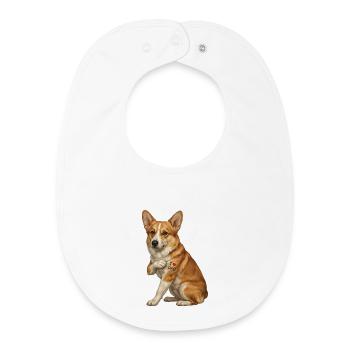 Tatouage du cœur de papa amoureux corgi - Bavoir bébé bio - blanc - Devant
