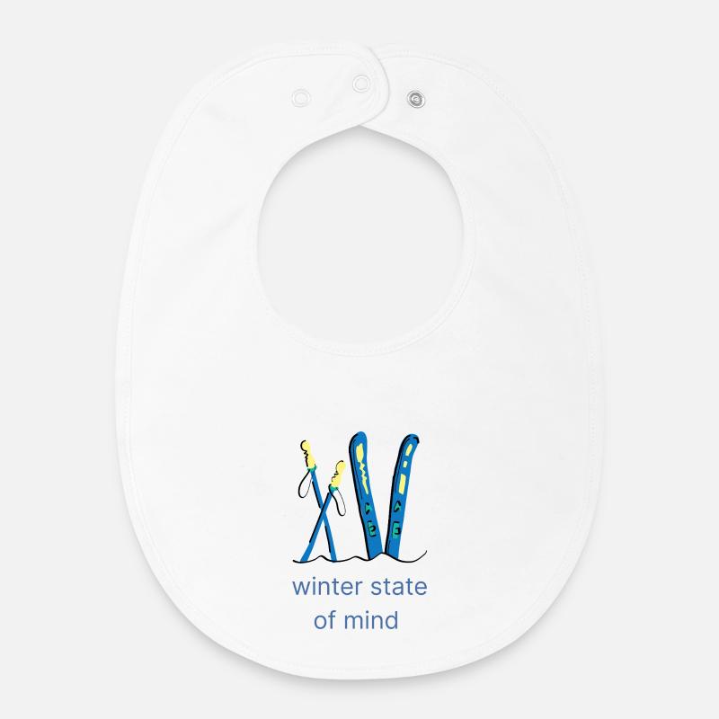winter state of mind - Bavoir bébé bio - blanc