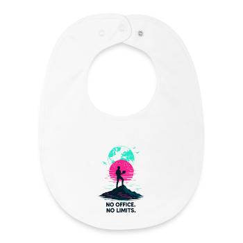 Télétravail Pas de bureau pas de limite - Bavoir bébé bio - blanc - Devant