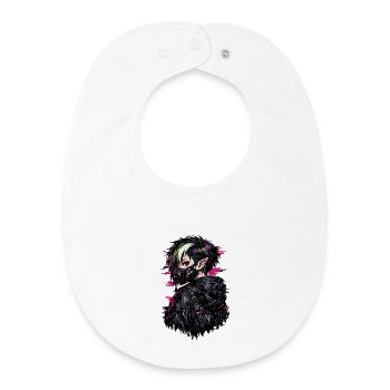 Anime Punk Girl – Dark Youth Style - Bavoir bébé bio - blanc - Devant