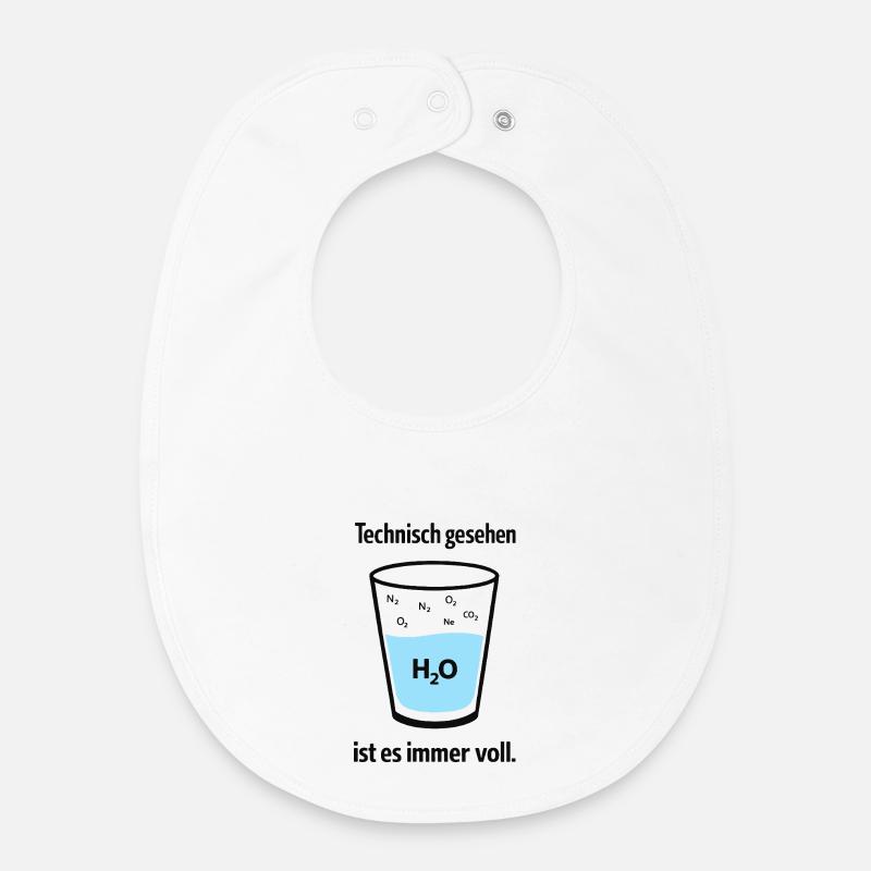 Technically, it's always full – nerd humor - Baby Organic Bib - white