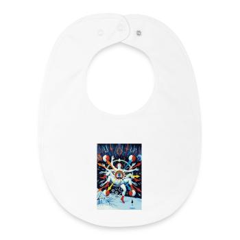 Astral Eye Mandala Surrealism waxtablet - Baby Organic Bib - white - Front