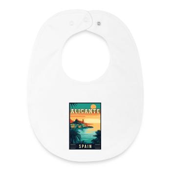 Découvrez le charme méditerranéen d’Alicante, Espagne - Bavoir bébé bio - blanc - Devant