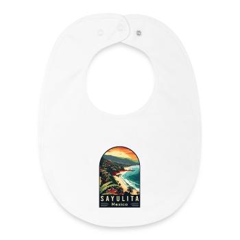 Découvrez le paradis tropical Sayulita Mexico - Bavoir bébé bio - blanc - Devant