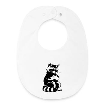 Naughty raccoon with crossed arms - Baby Organic Bib - white - Front