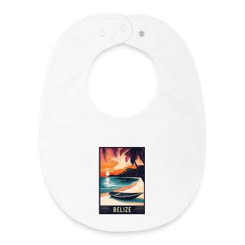 Découvrez le paradis tropical du Belize - Bavoir bébé bio - blanc - Devant