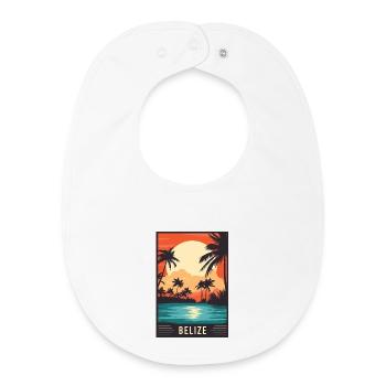 Découvrez le paradis tropical du Belize - Bavoir bébé bio - blanc - Devant