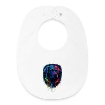 Labrador Pop Art Neon Farb-Splatterhund-Design - Baby Organic Lätzchen - Weiß - Vorne