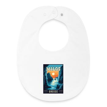 Découvrez la beauté époustouflante de Milos en Grèce - Bavoir bébé bio - blanc - Devant