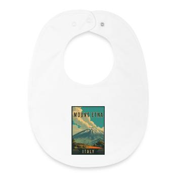 Explore Volcano Adventure and Mount Etna in Italy - Baby Organic Bib - white - Front