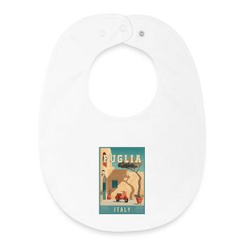 Découvrez le charme du Sud des Pouilles en Italie - Bavoir bébé bio - blanc - Devant