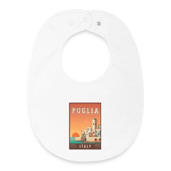 Découvrez le charme du sud des Pouilles en Italie - Bavoir bébé bio - blanc - Devant