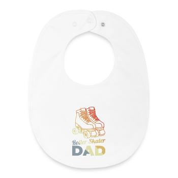 Roller skate dad - Baby Organic Bib - white - Front