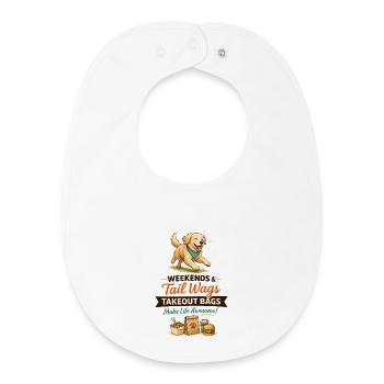 Tail Wag Takeout Bags - Baby Organic Bib - white - Front