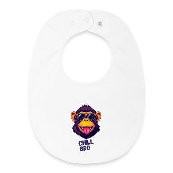 Détends-toi frère Singe - Bavoir bébé bio - blanc - Devant