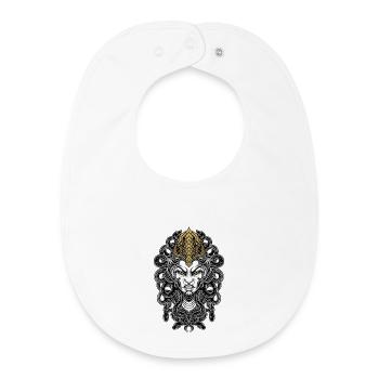 Medusa Gorgon Mask Gold and White Mythological - Baby Organic Bib - white - Front