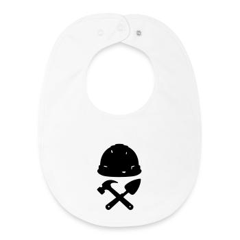T-shirt Construction - Builder Tools Helmet - Baby Organic Bib - white - Front