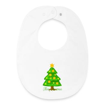 Sapin de Noël - Bavoir bébé bio - blanc - Devant