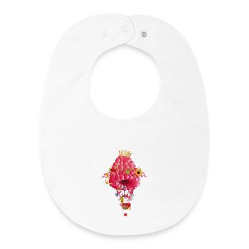 traumhaft zauberhafte Reise mit Himbeeren Ballon - Baby Organic Lätzchen - Weiß - Vorne