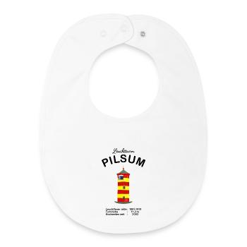 Lighthouse Pilsum, East Frisia, German North Sea - Baby Organic Bib - white - Front