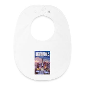 Indianapolis skyline at Monument Circle - Baby Organic Bib - white - Front