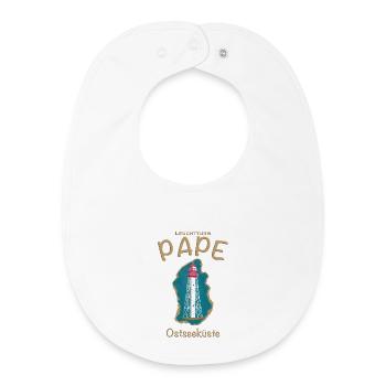 Lettonie Phare Pape, mer Baltique, - Bavoir bébé bio - blanc - Devant