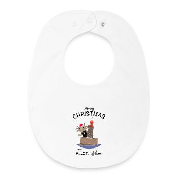 Christmas, Axolotl, lighthouse Bremerhaven - Baby Organic Bib - white - Front