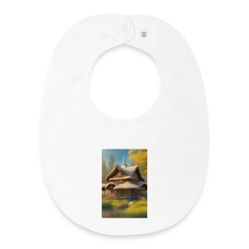 Charming Lakefront Cabin - Baby Organic Bib - white - Front