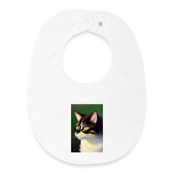 Image du chat - Bavoir bébé bio - blanc - Devant